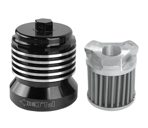 PC Racing Flo Reusable Oil Filter - Black - Honda Kawasaki Suzuki Yamaha